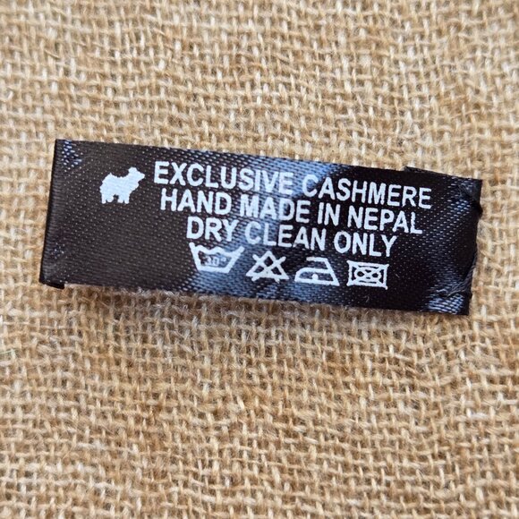 Woven Cashmere Wrap Oversized Scarf Tan - Picture 4 of 6